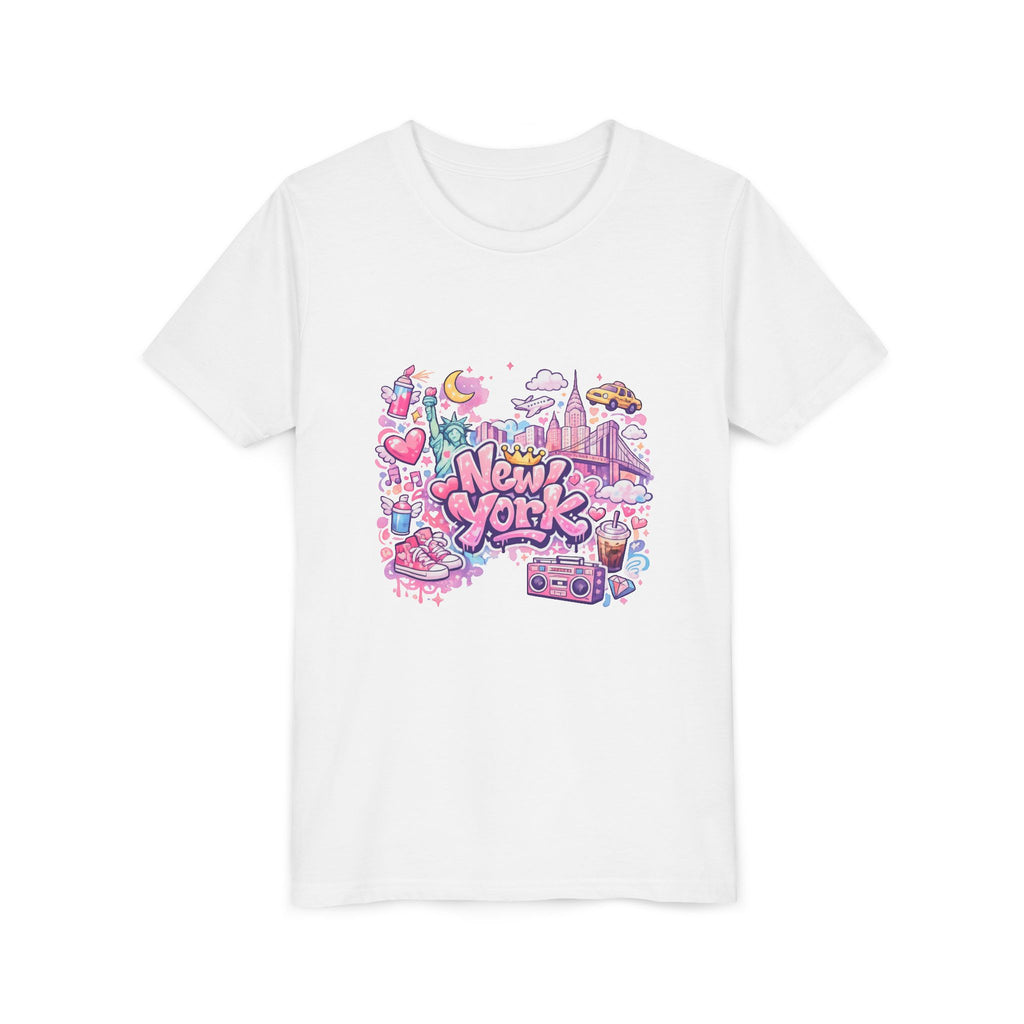 T-shirt fille New York – Graffiti pastel | AnG