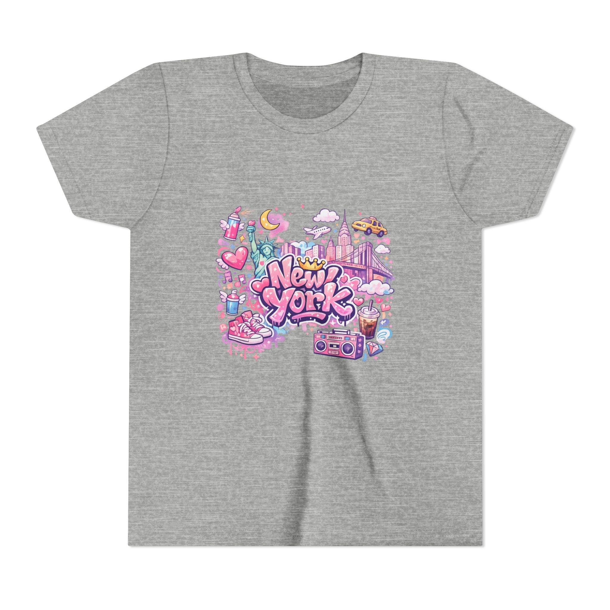 T-shirt fille New York – Graffiti pastel | AnG