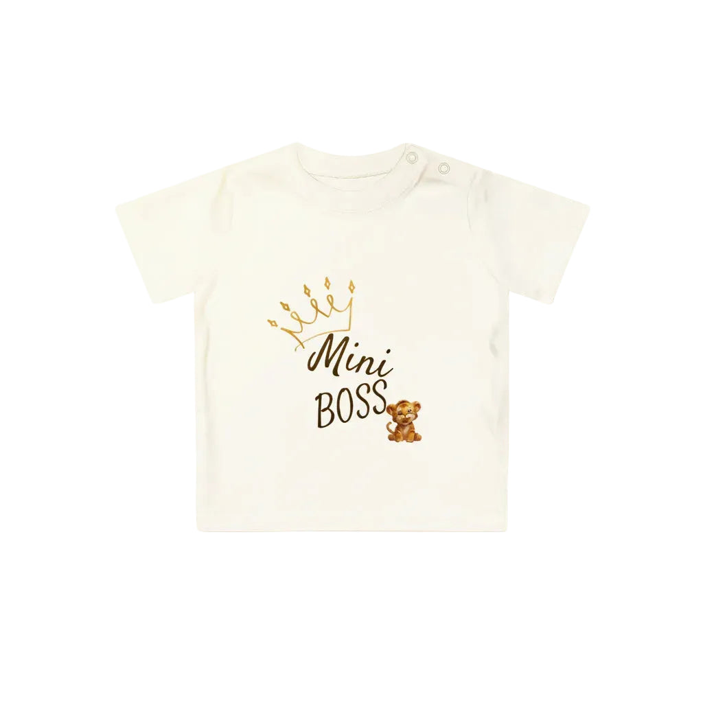 T-shirt Bébé “Mini Boss” – Coton Doux – Cadeau Naissance Original