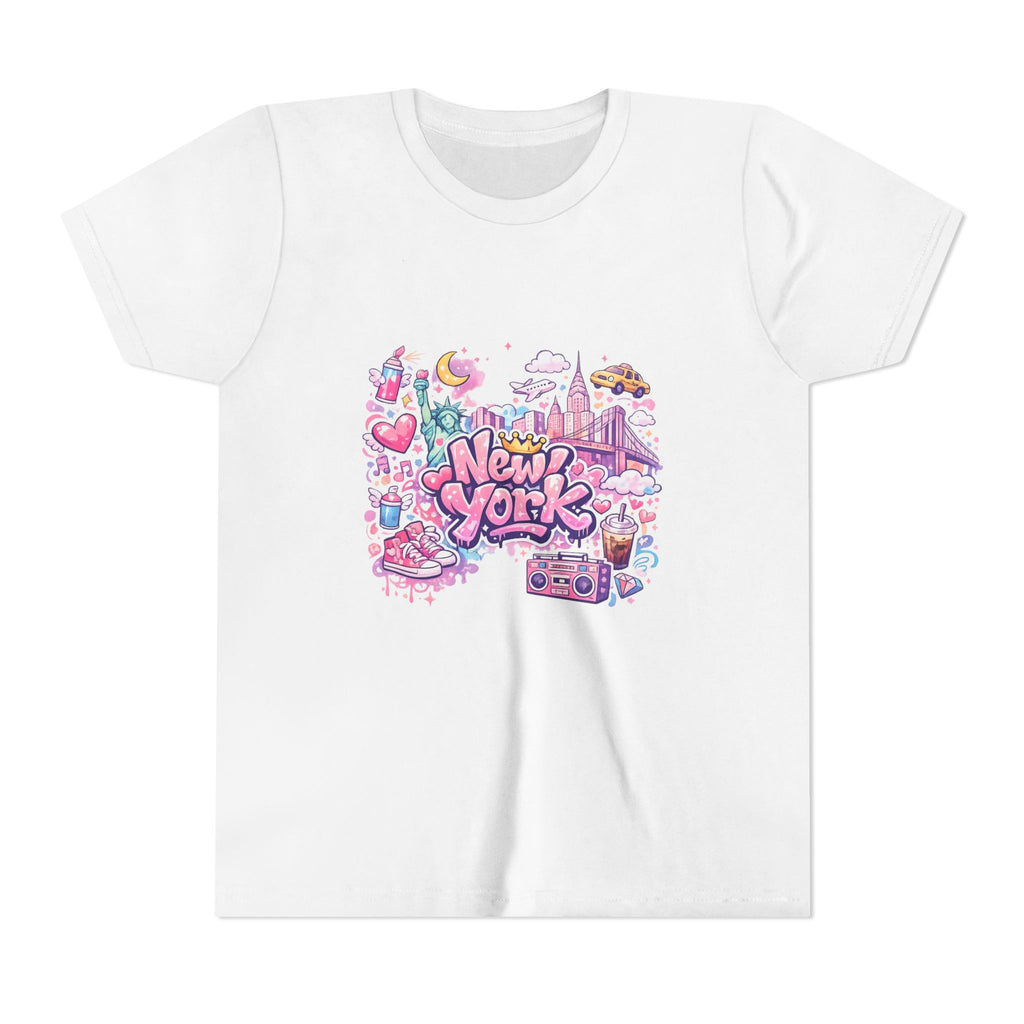 T-shirt fille New York – Graffiti pastel | AnG