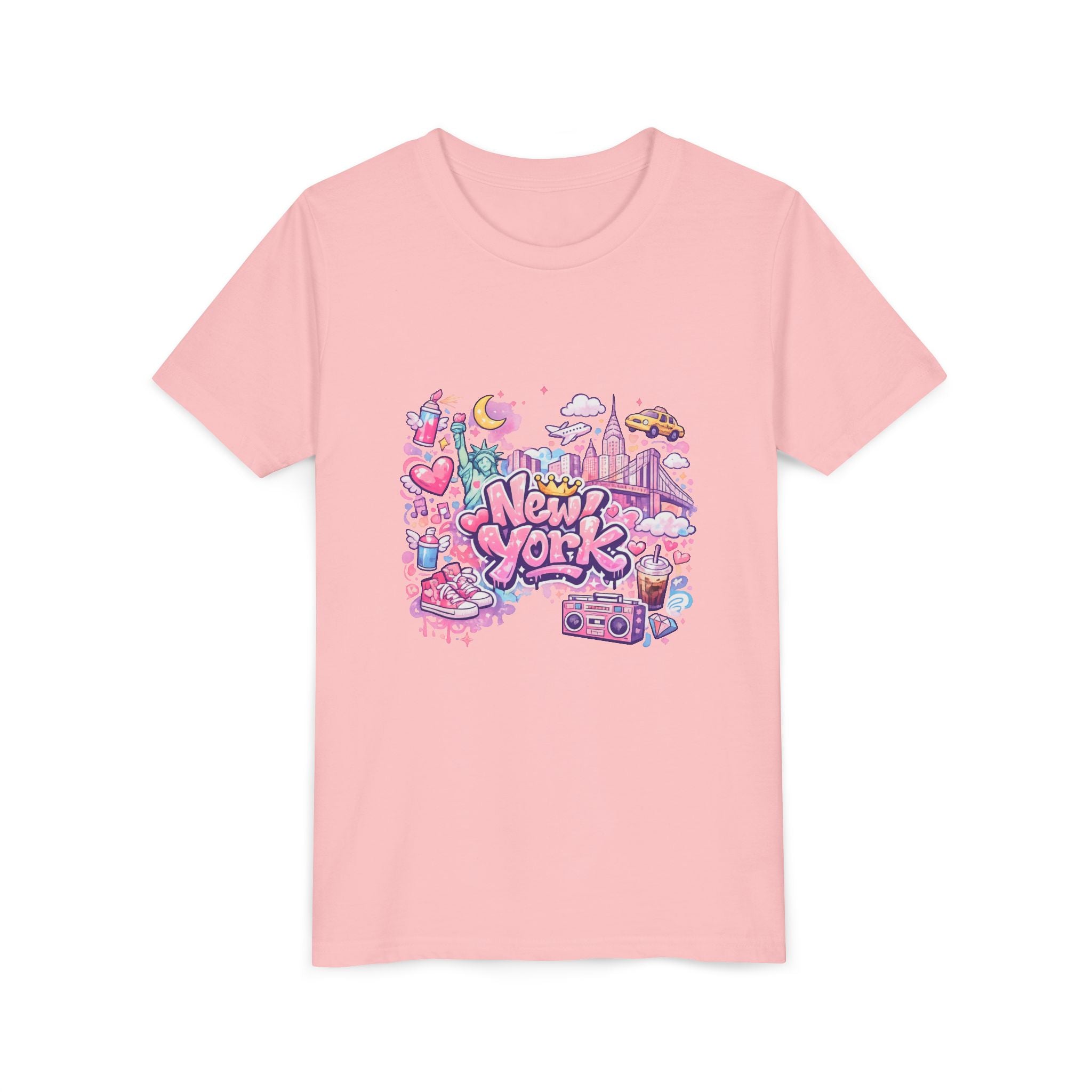 T-shirt fille New York – Graffiti pastel | AnG