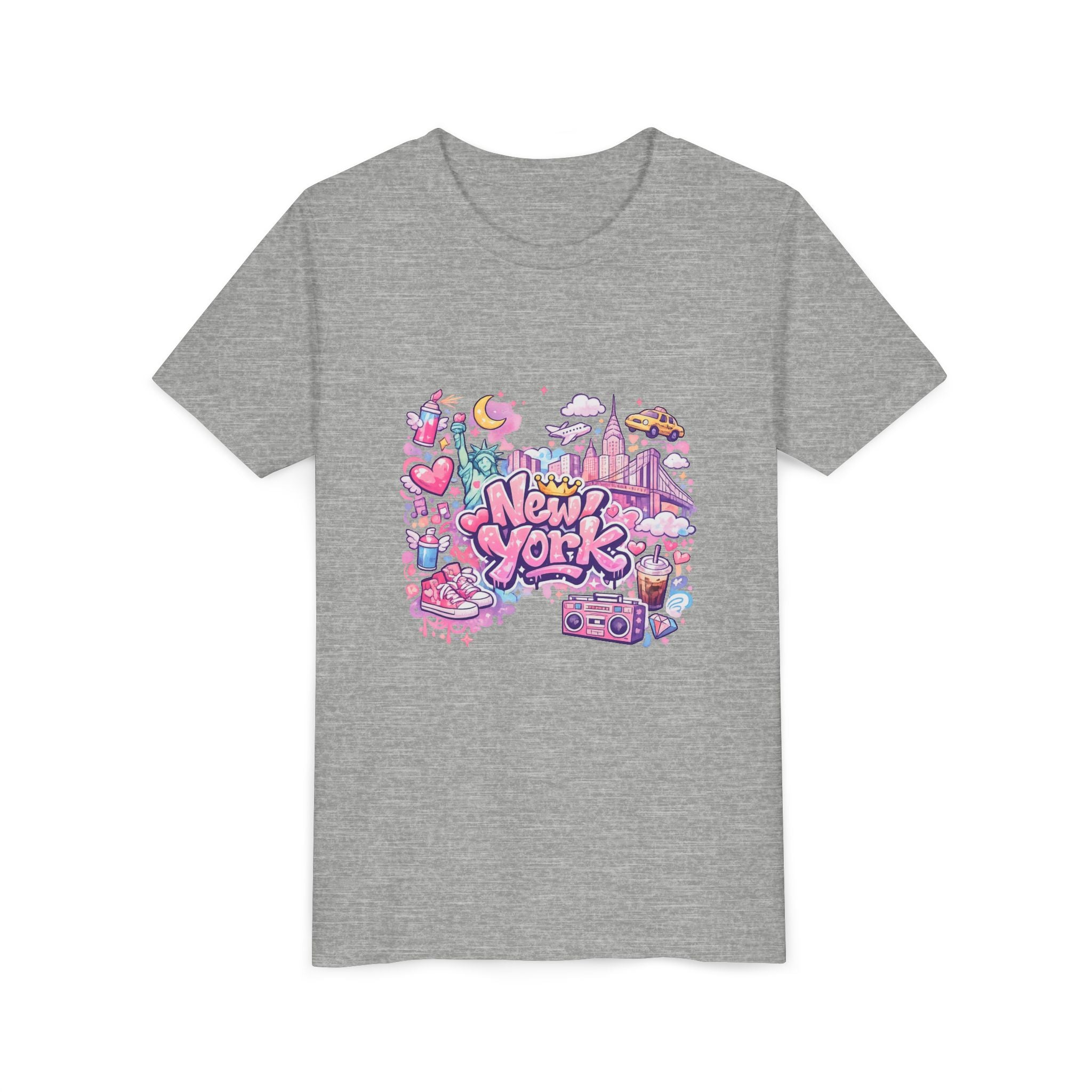 T-shirt fille New York – Graffiti pastel | AnG