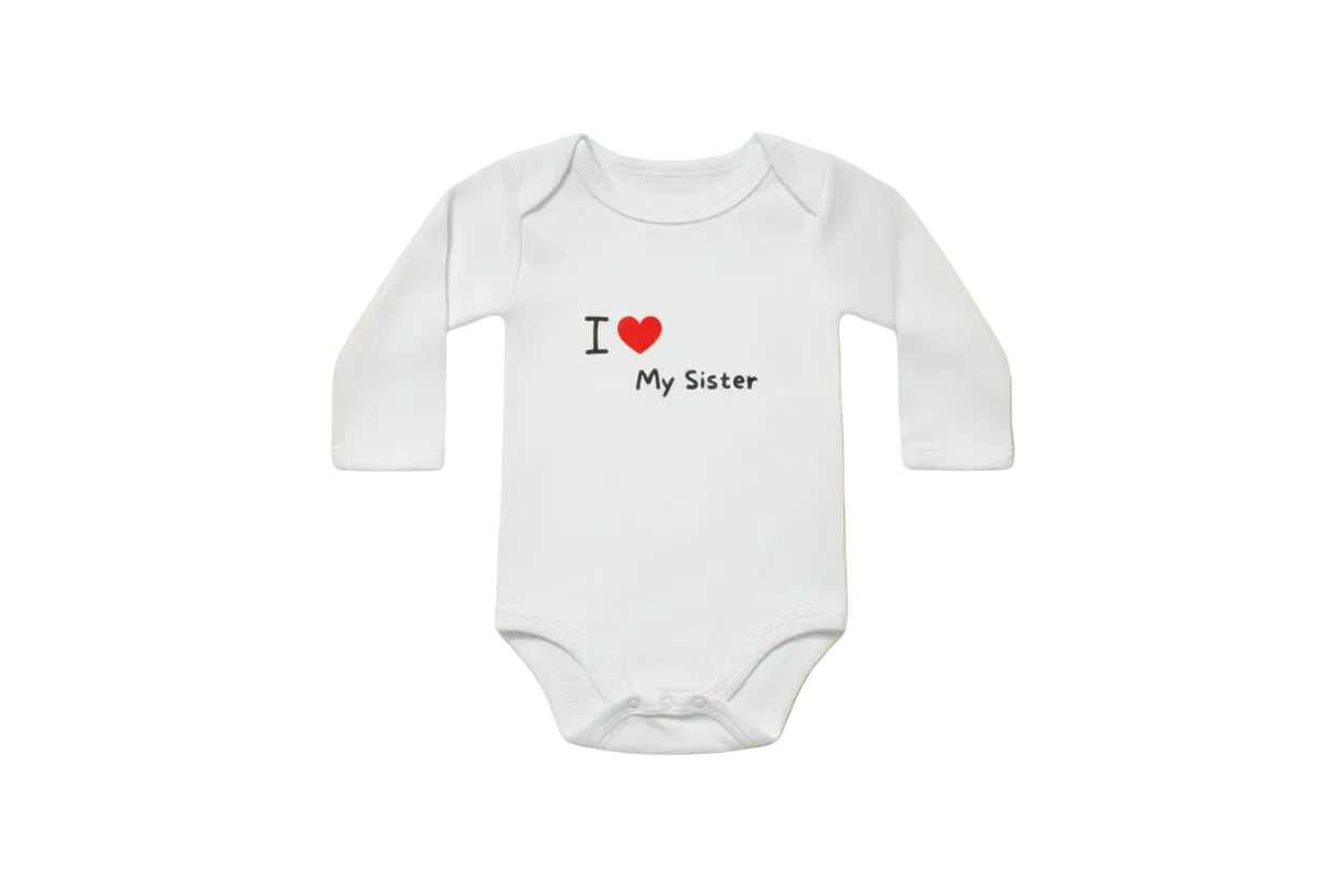 Body Bébé “I ❤️ My Brother / I ❤️ My Sister” – Manches Longues