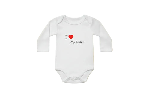 Body Bébé “I ❤️ My Brother / I ❤️ My Sister” – Manches Longues